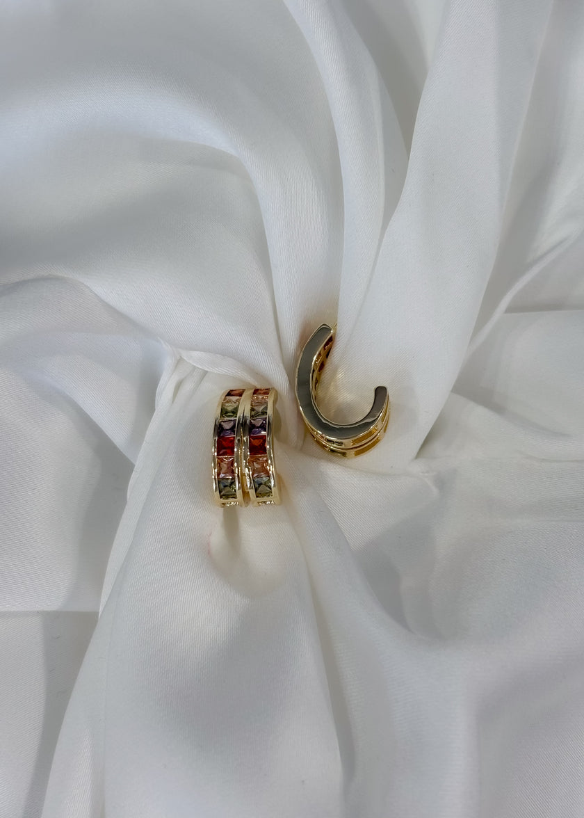 Aretes silueta gota con cristales