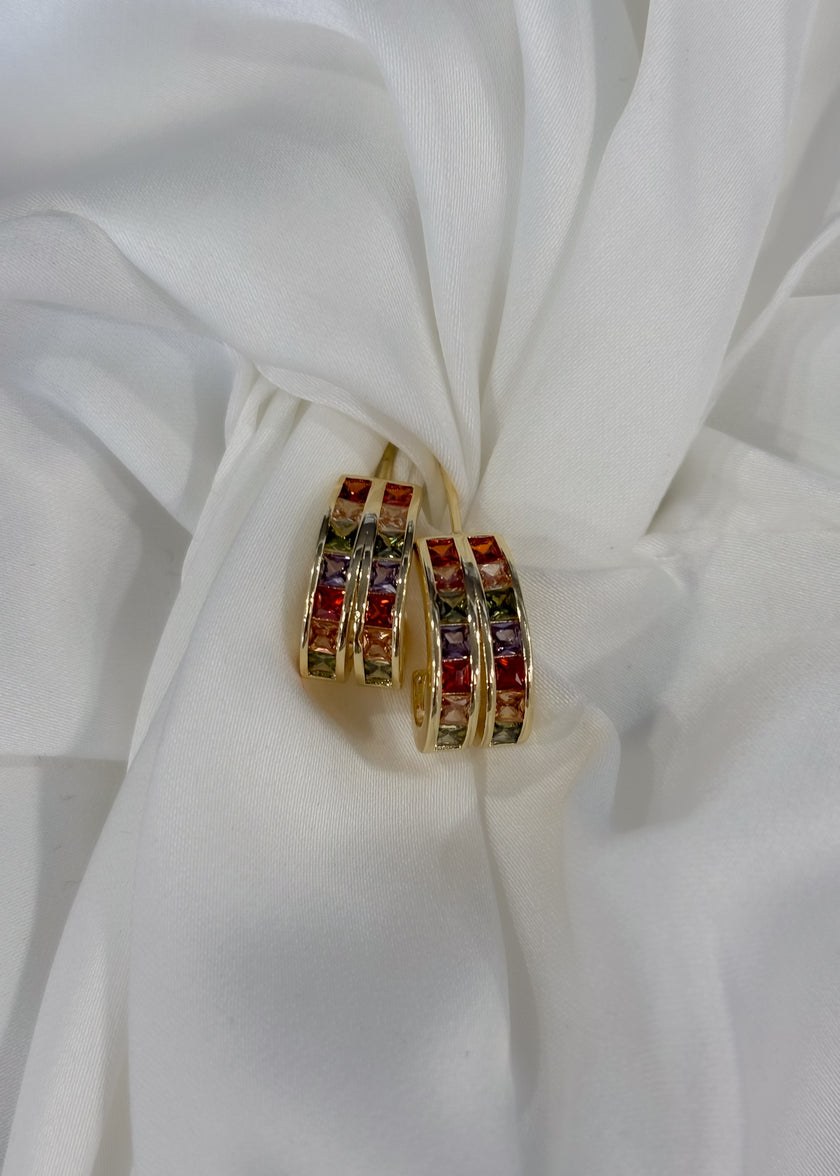 Aretes silueta gota con cristales