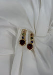 Aretes semi largos con círculos de colores