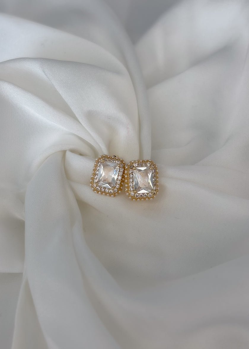 Arracada rectangular cristal