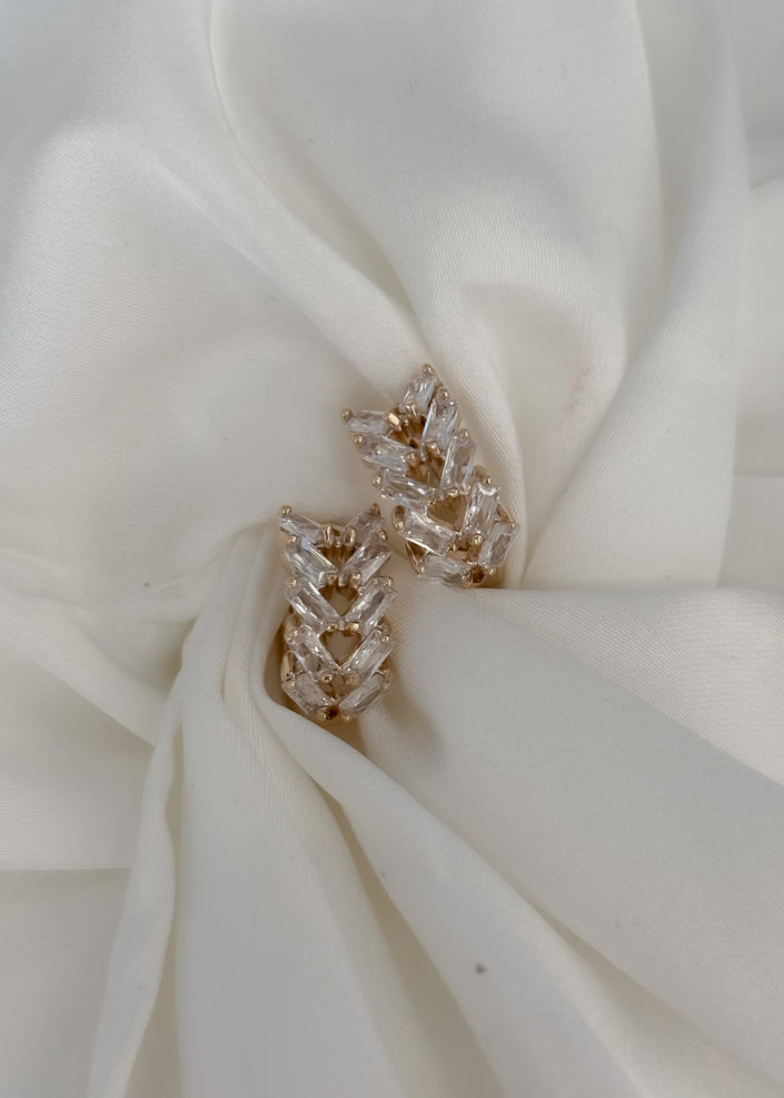 Arracada cristales blancos