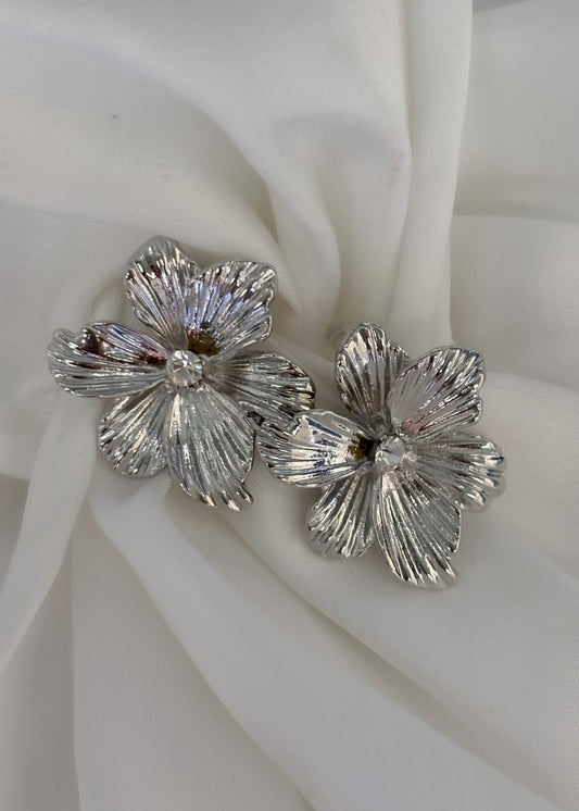 Aretes flor con brillo
