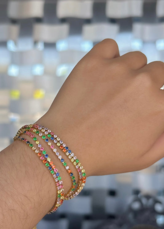 Pulsera mini zirconias colores