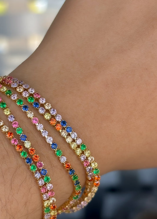Pulsera mini zirconias colores