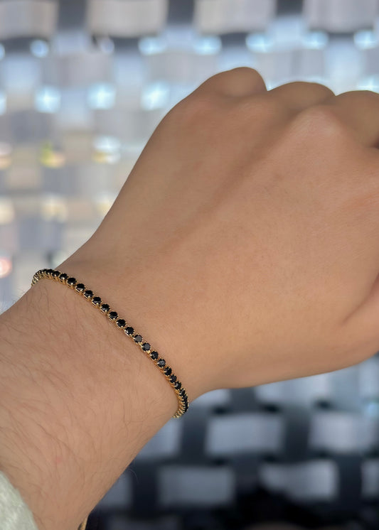Pulsera mini zirconias brillos negros
