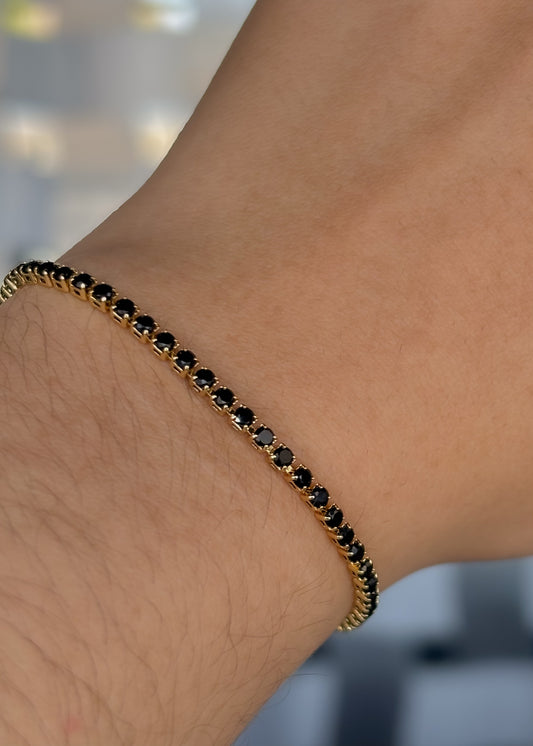 Pulsera mini zirconias brillos negros
