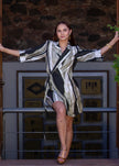 Vestido cruzado con manga 3/4