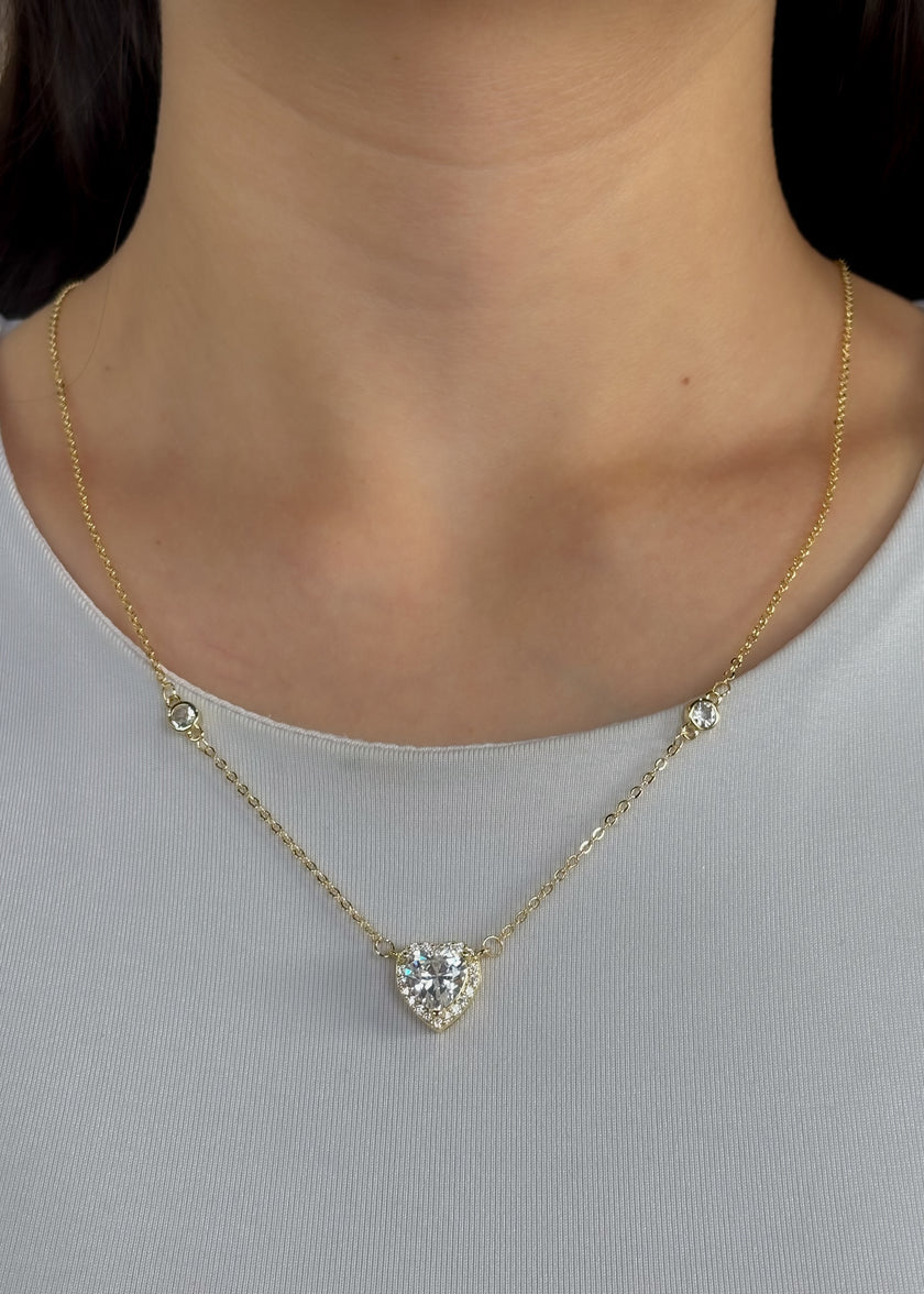 Collar corazón con brillo