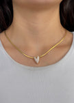 Collar de corazón con cadena planchada