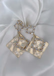 Aretes rombo con brillos