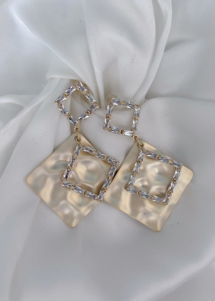 Aretes rombo con brillos