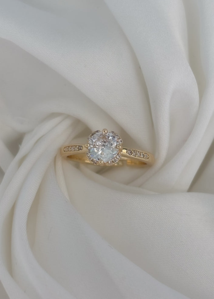 Anillo princesa brillo redondo