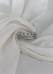 Anillo chunky plateado tres lineas brillos