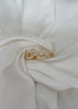 Anillo cadena rectangular con perlas