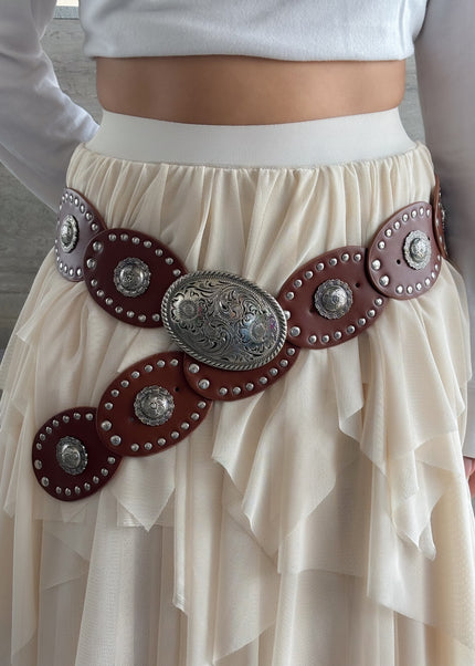Cinturón hebilla ovalada Boho