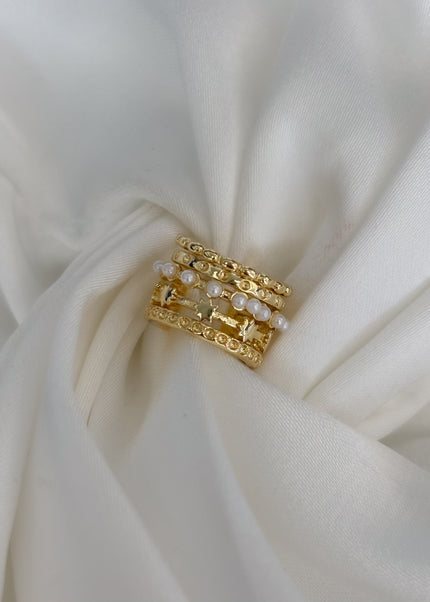 Earcuff estrellas y perlas