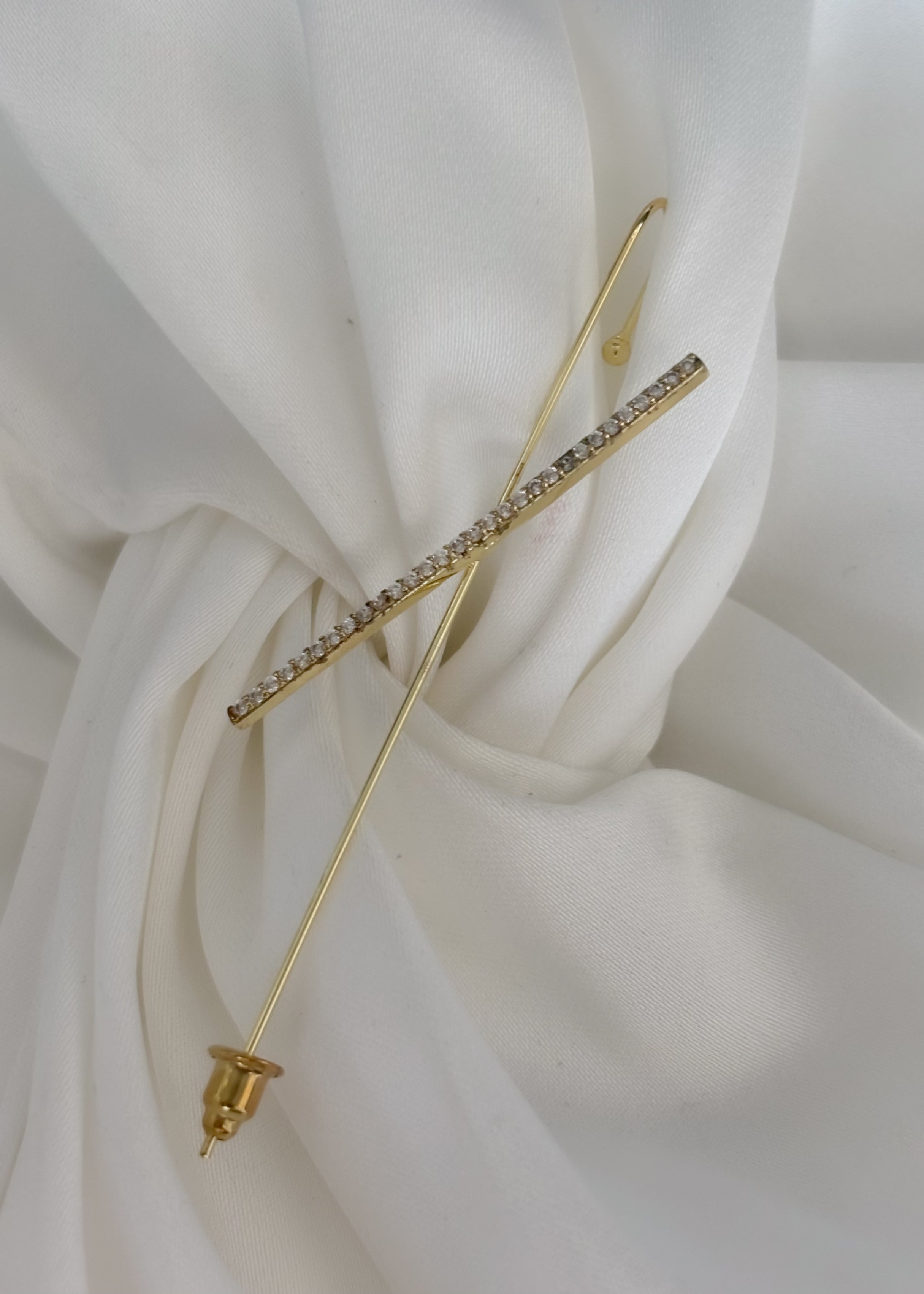Pin Ear cuff brillitos diagonal