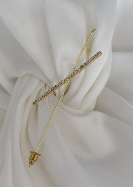 Pin Ear cuff brillitos diagonal