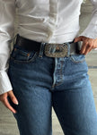 Cinturón vaquero hebilla rectangular