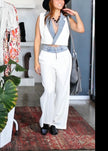 Conjunto mezclilla chaleco cruzado