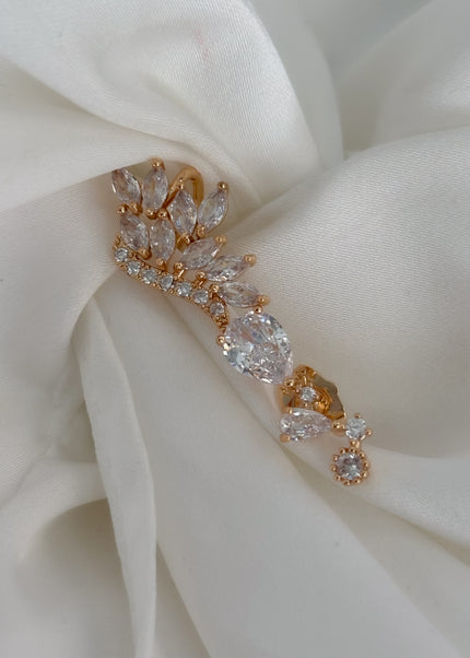 Pin Ear cuff brillos pluma