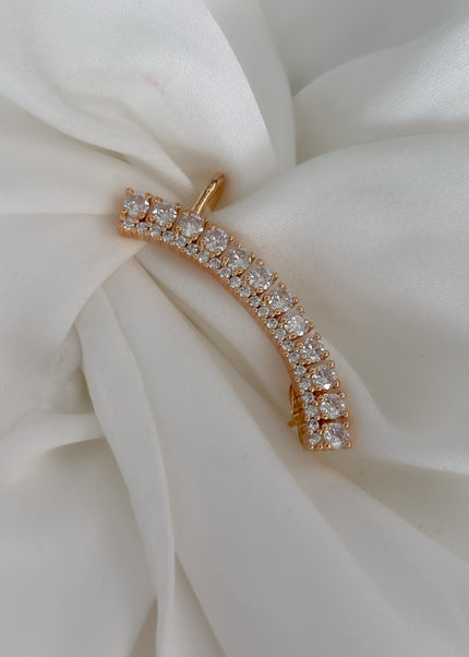 Pin Ear cuff curveado brillos grandes y mini