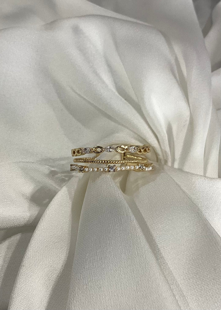 Anillo triple con brillitos