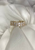 Anillo doble con zirconias pera