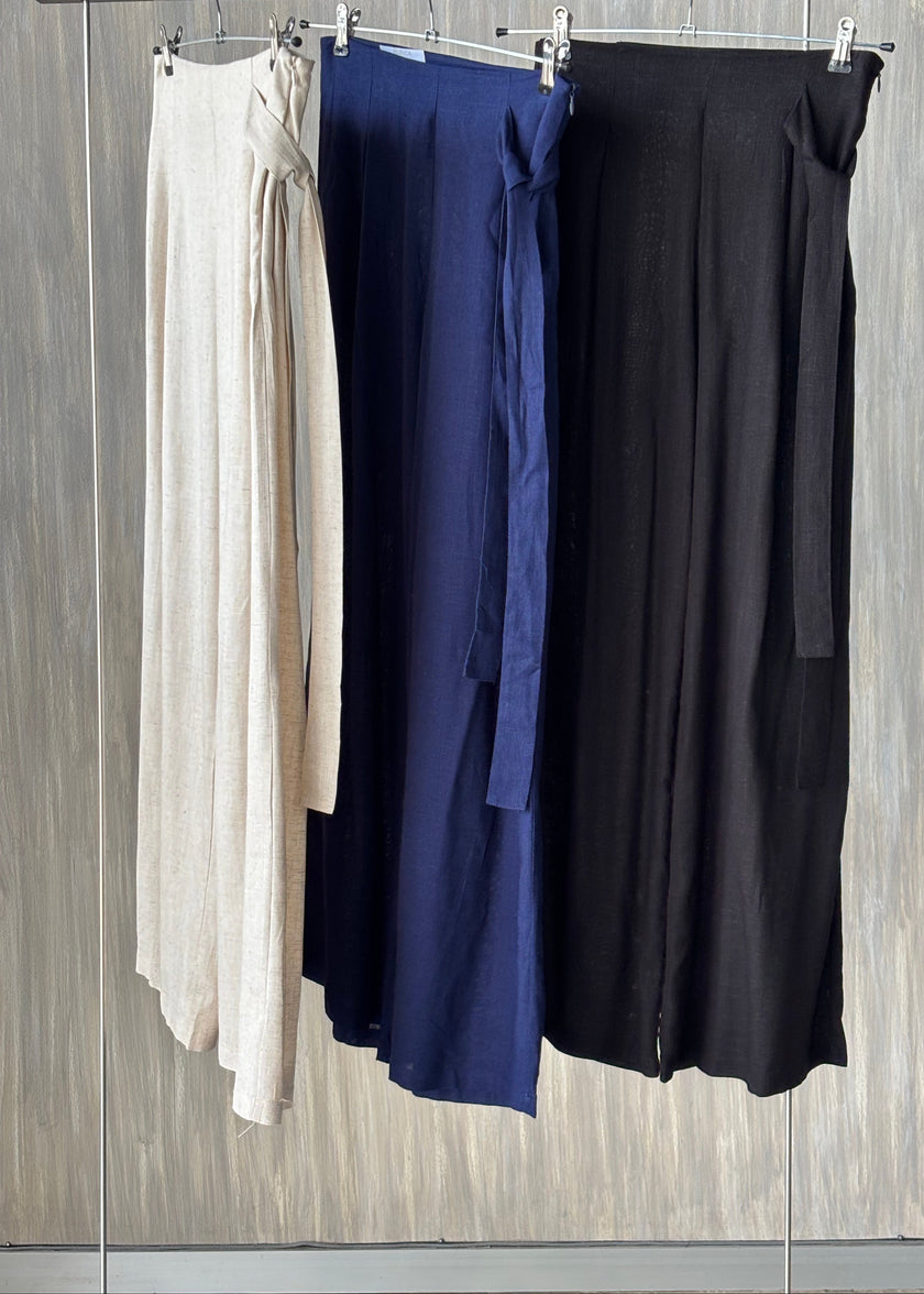 Pantalón lino con listón