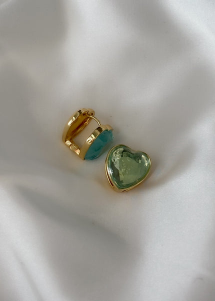 arracada corazón turquesa