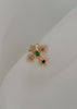 Arete mini cruz con piedritas de colores