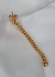 Arete bolita con cadena larga