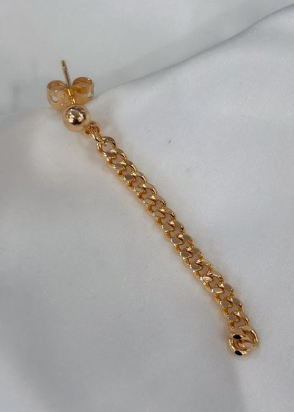 Arete bolita con cadena larga