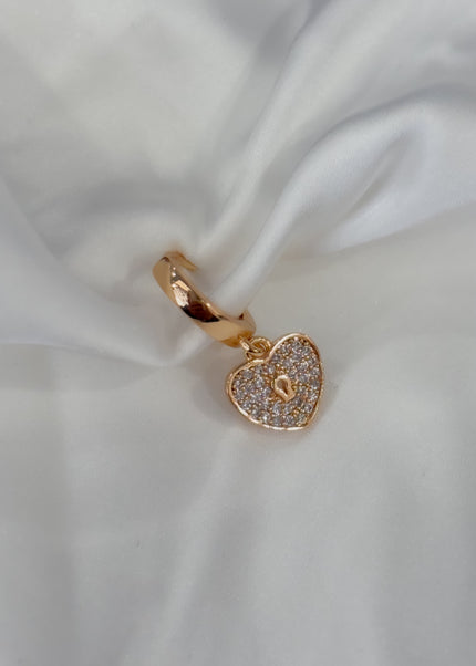 Arracada corazón candado