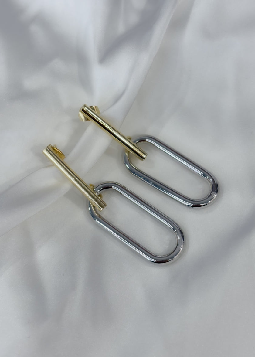 Aretes doble bicolor