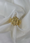 Anillo flores dorado