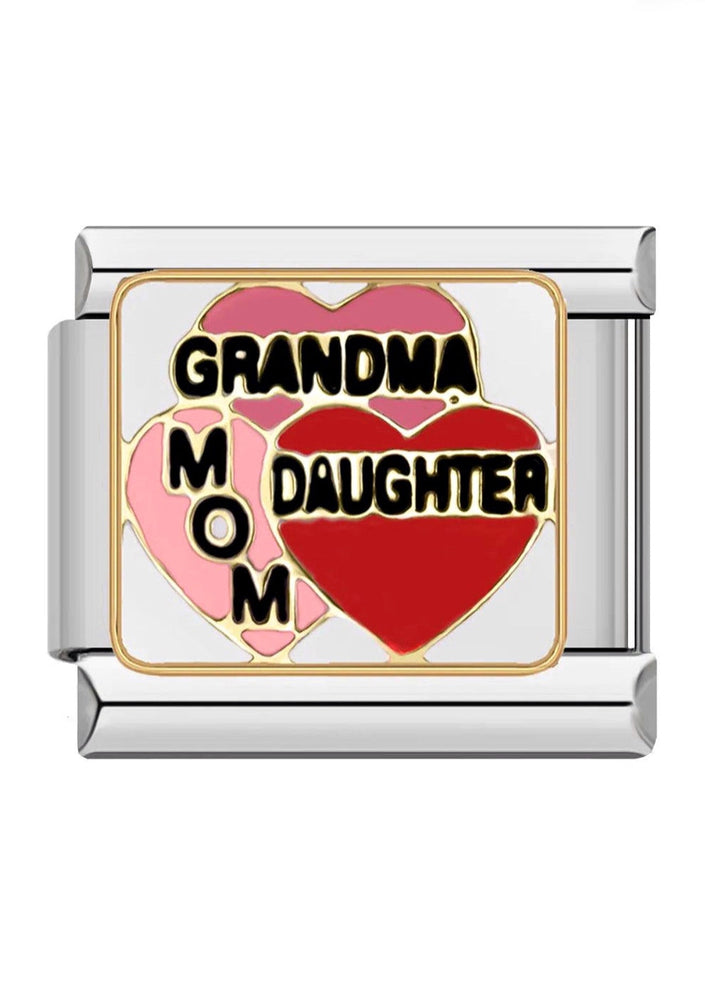 Charm corazones mom, grandma,daughter