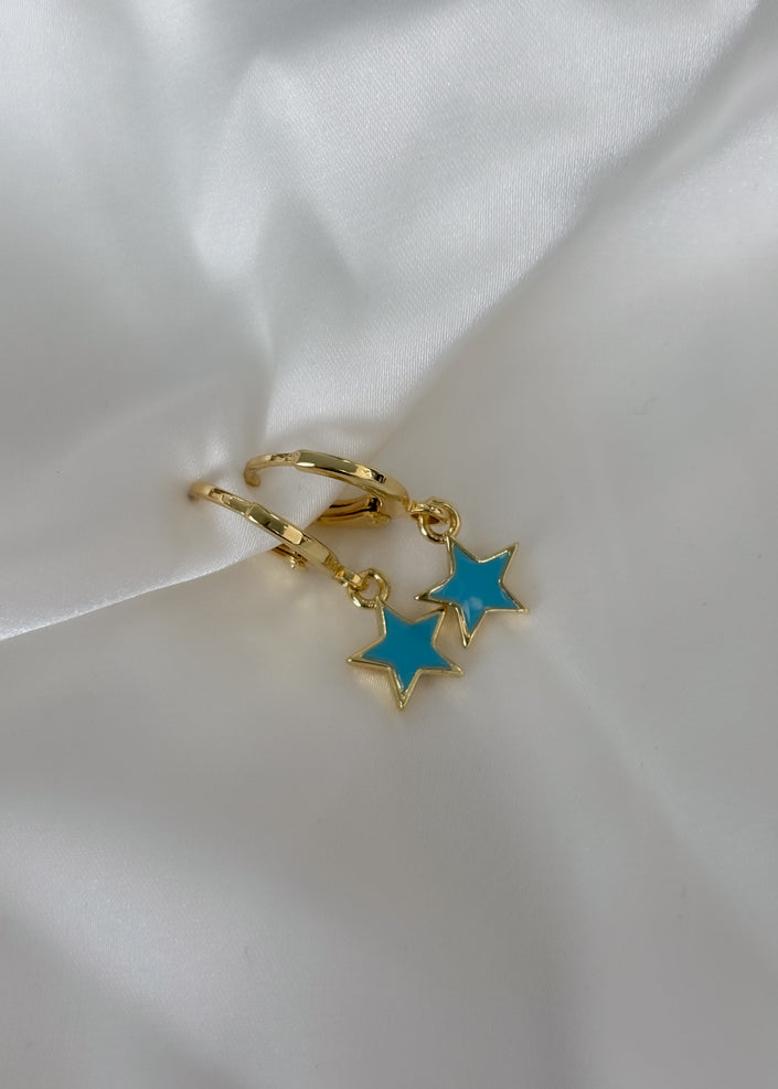 Arracada estrella turquesa