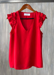 Blusa manga con olanes