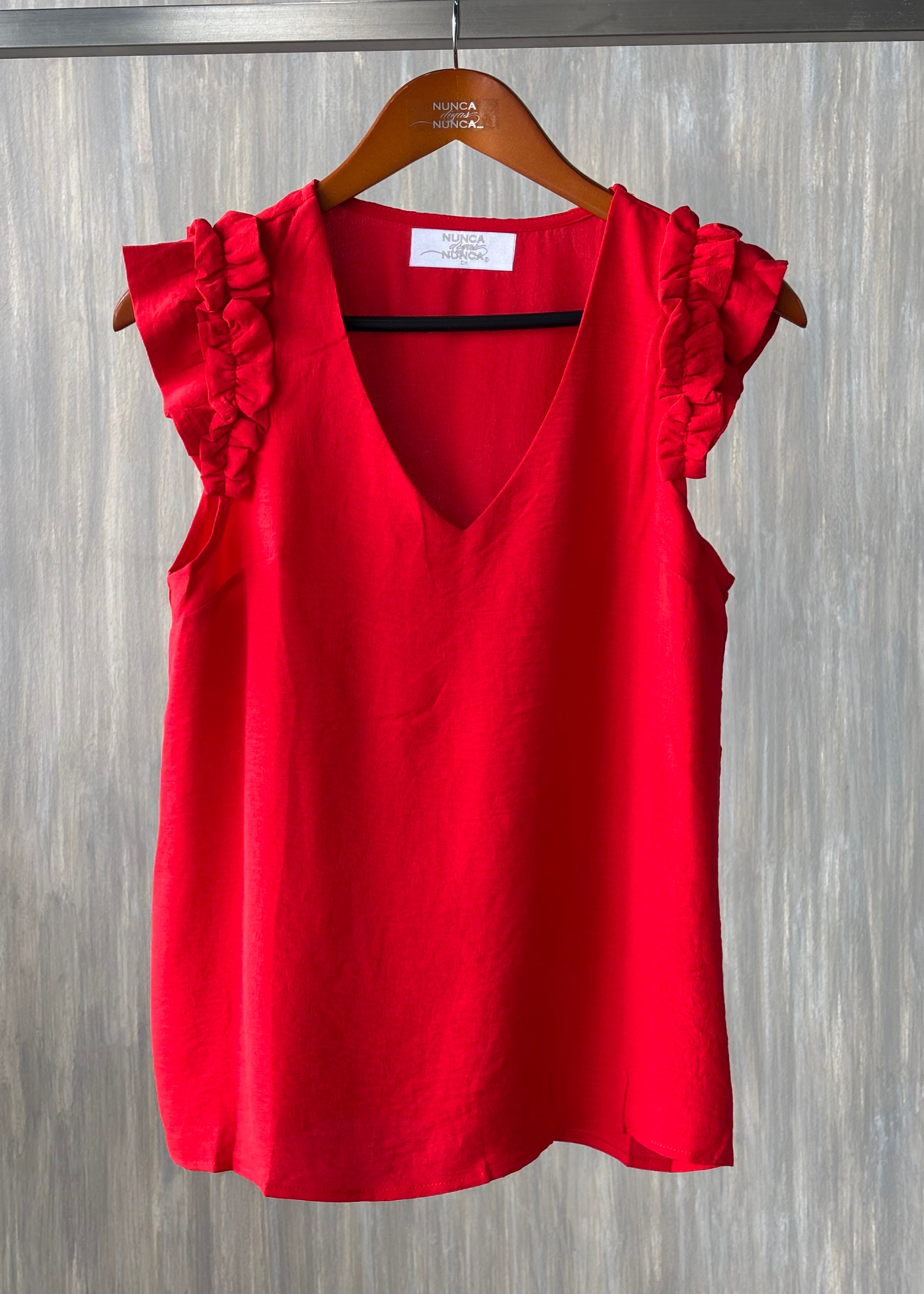 Blusa manga con olanes