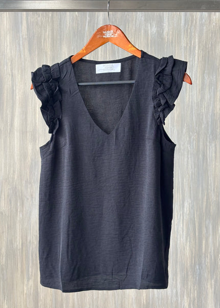 Blusa manga con olanes