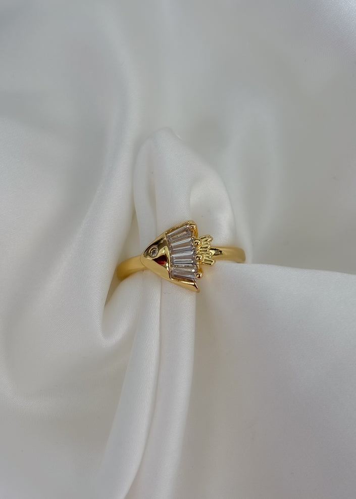 Anillo concha con zirconias