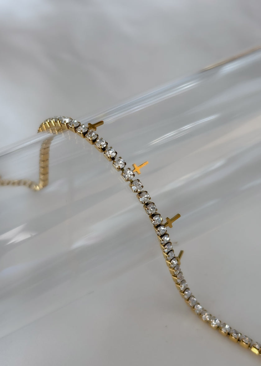 Pulsera cruces y brillitos