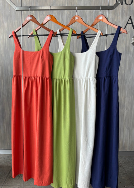 Vestido largo con tirante grueso