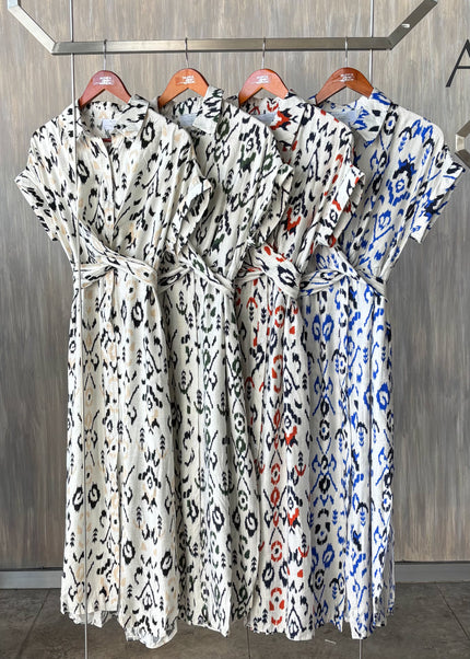 Vestido camisero con estampado