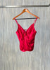 Blusa satin con nudo al frente