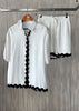 Conjunto blusa y short con olanes