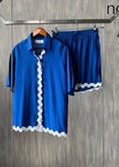 Conjunto blusa y short con olanes
