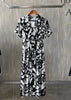 Vestido camisero con hojas