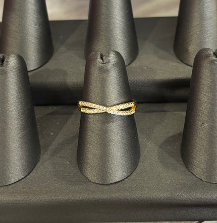 Anillo dos líneas brillantes